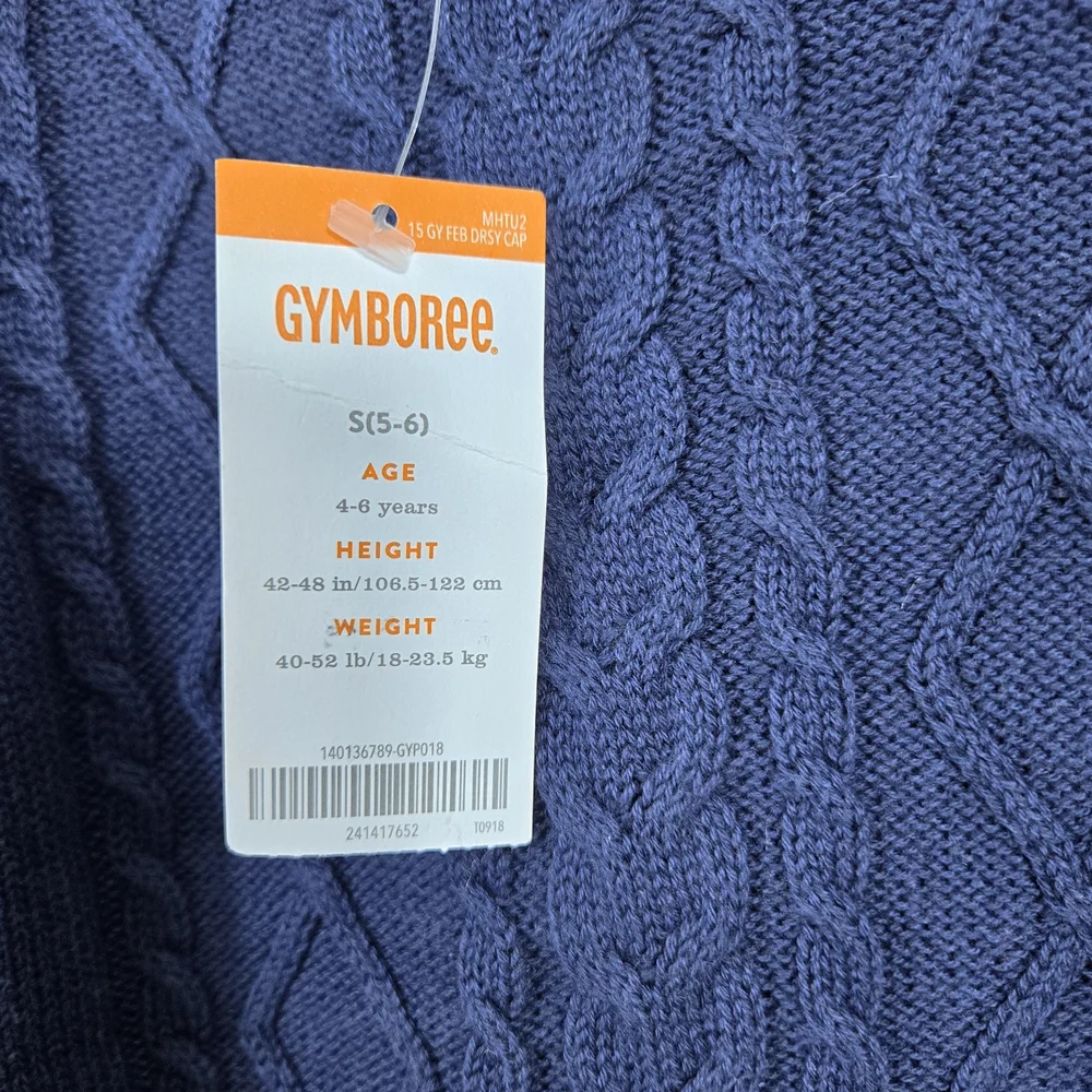 Gymboree Boys Navy‎ Classic Cable Knit Sleeveless Preppy Sweater Vest Small NEW
